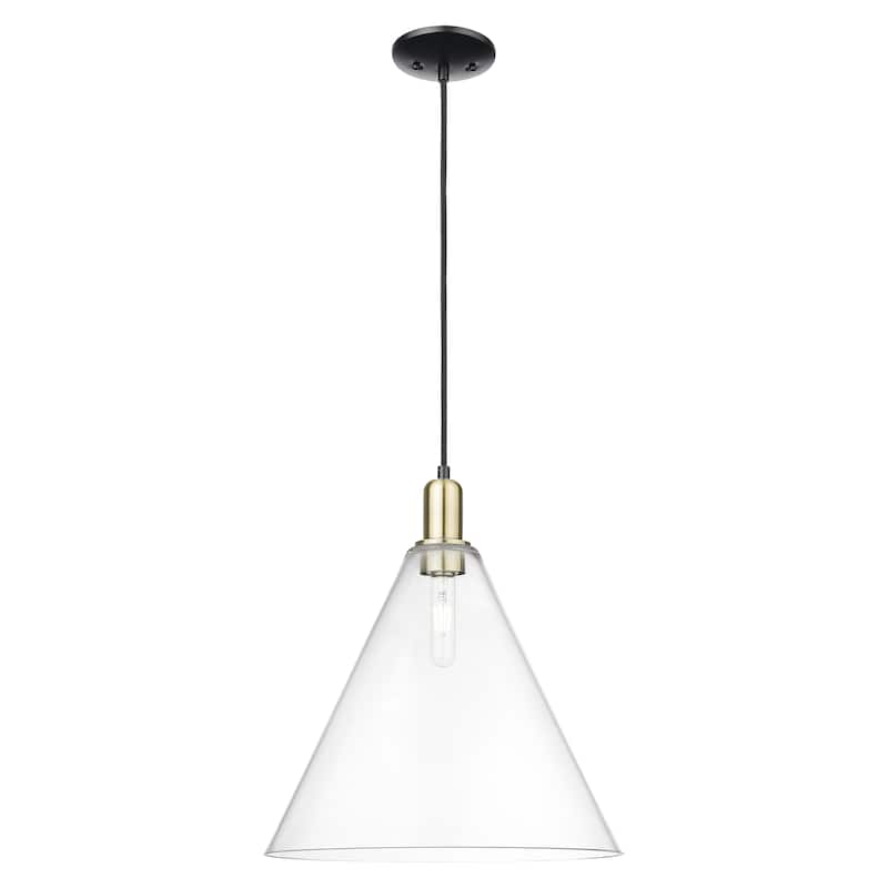 Innovations Lighting Endless Possibilities Arcadia - Berkshire Glass - 1 Light 16" Cord Hung Mini Pendant - Clear/Black Antique Brass