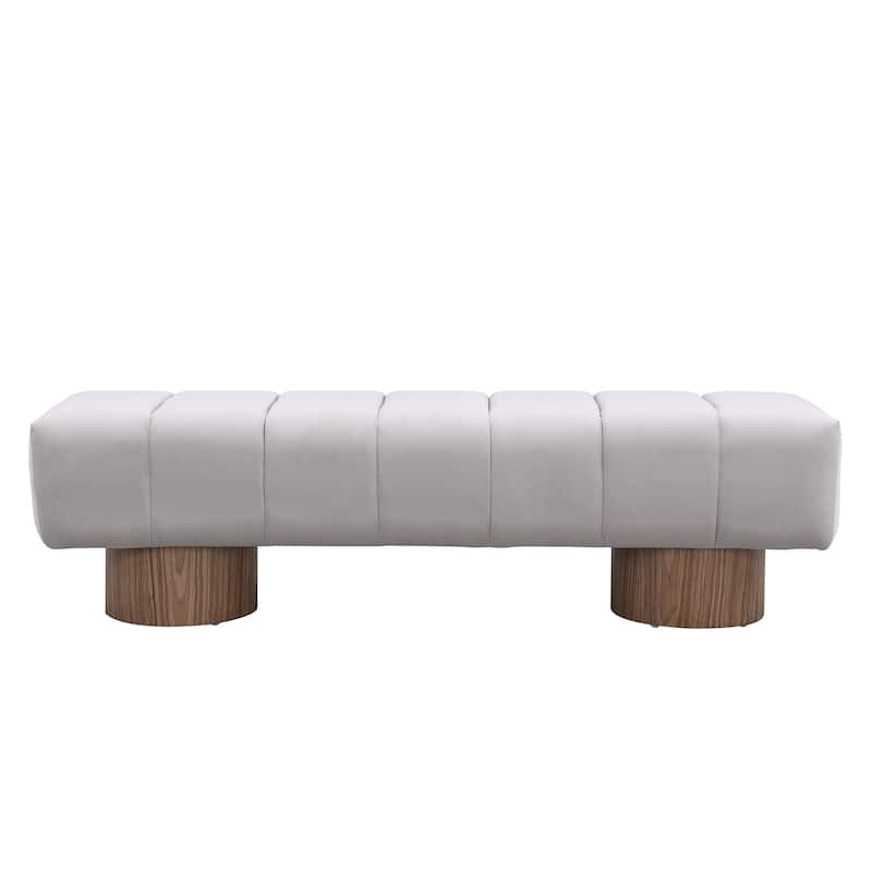 Upholstered Dining Bench for Dining Room, No-Assembly End of Bed Entryway Bench Ottoman for Bedroom Living Room