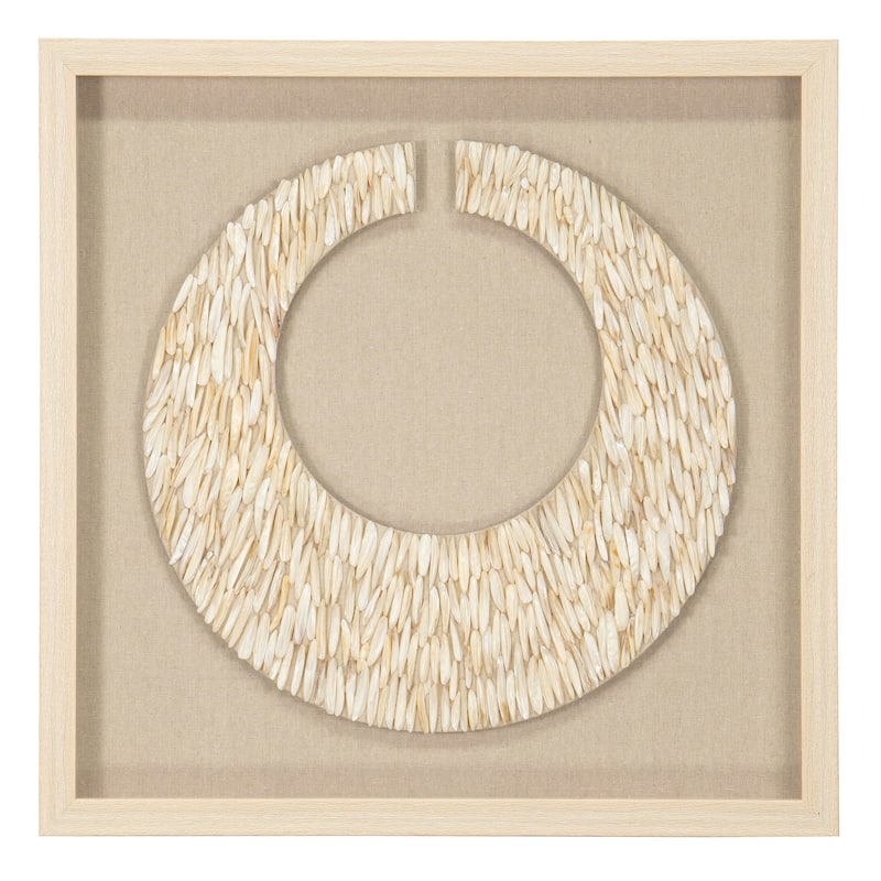HUJI Capiz Shell Shadow Box Wall Decor for Bathroom Bedroom Office - Seashell