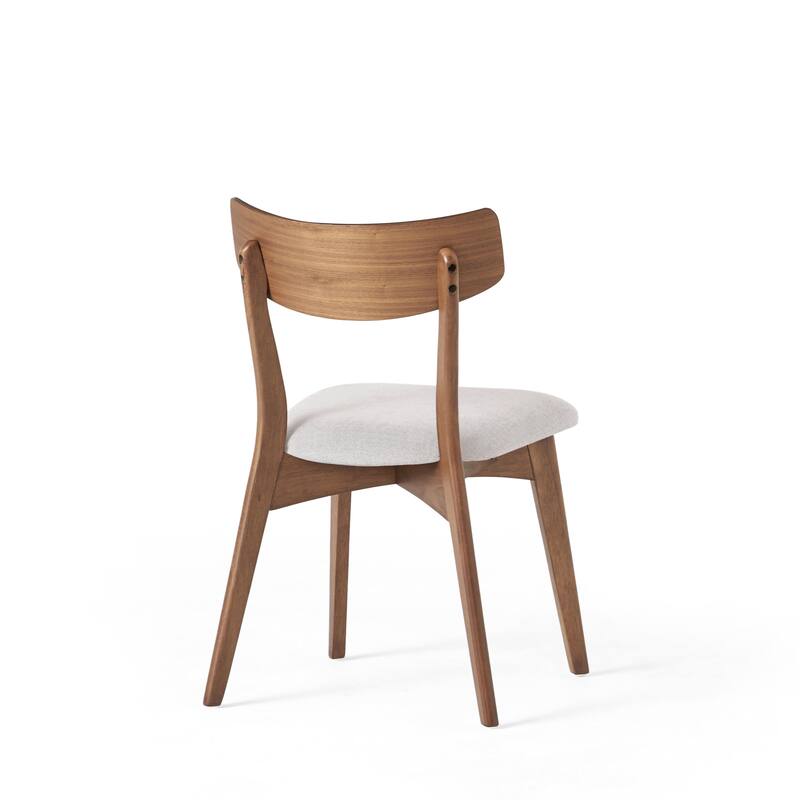 Chazz Mid-Century Modern Upholstered Rubberwood Dining Chairs (Set of 2) by Christopher Knight Home