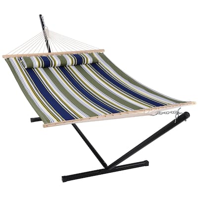 Outdoor Portable Double Hammock with Stand&Pillow by Suncreat