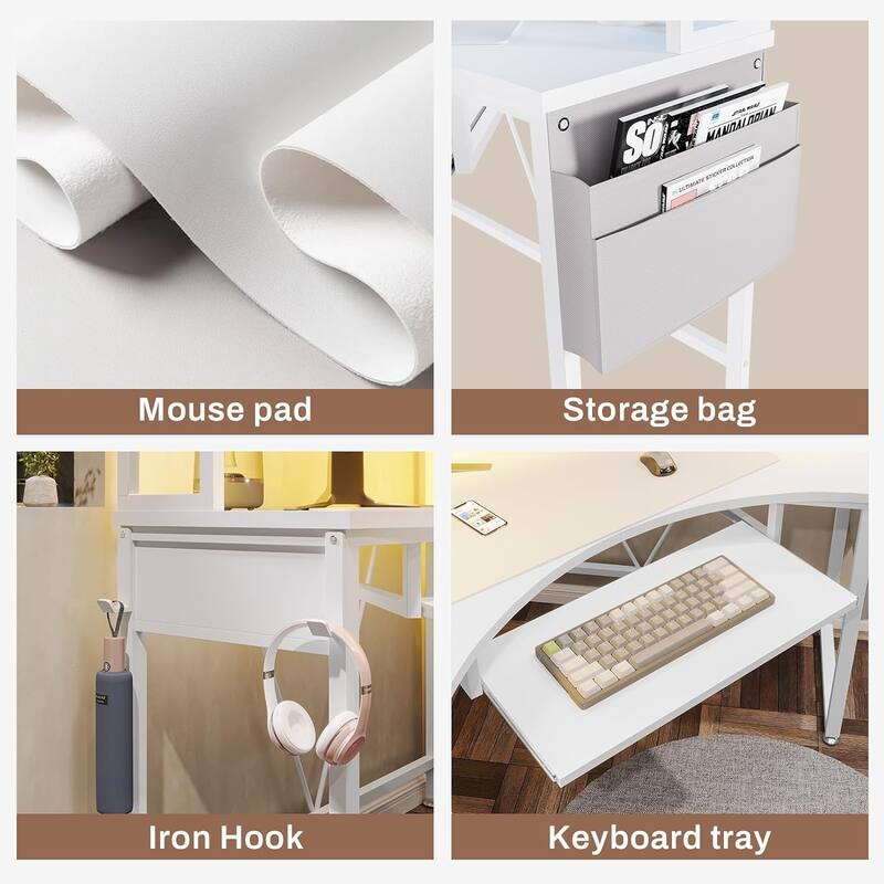 Triangle Corner Desk Small Computer Desk Storage Shelves