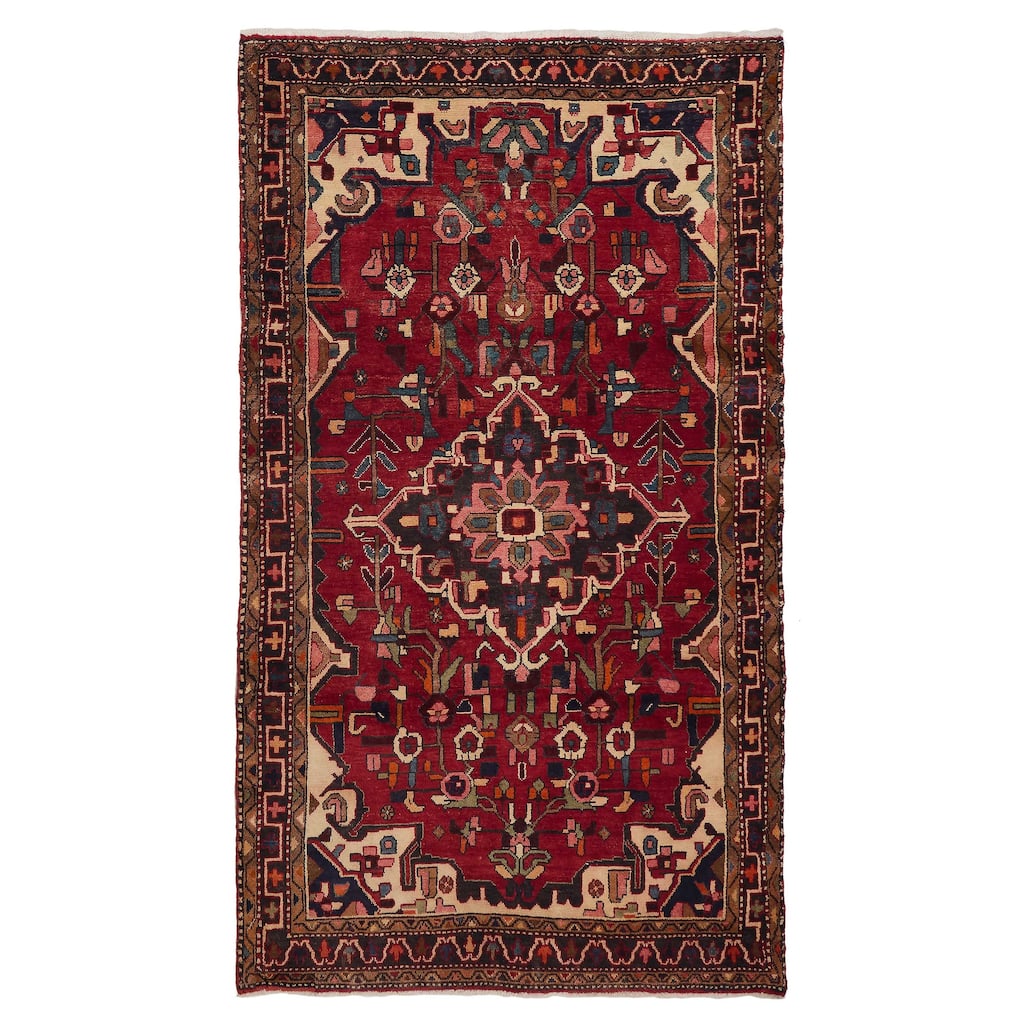 ECARPETGALLERY Hand-knotted Andelz Red Wool Rug - 4'6 x 8'0