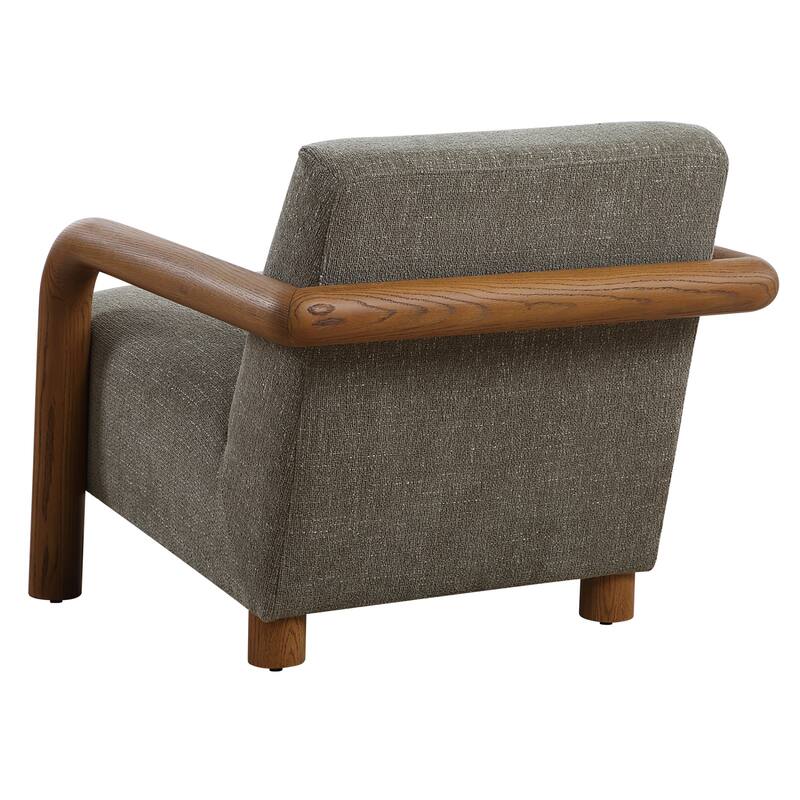 Curved Frame with Floating Seat Accent Chair - 35.5" - Brown