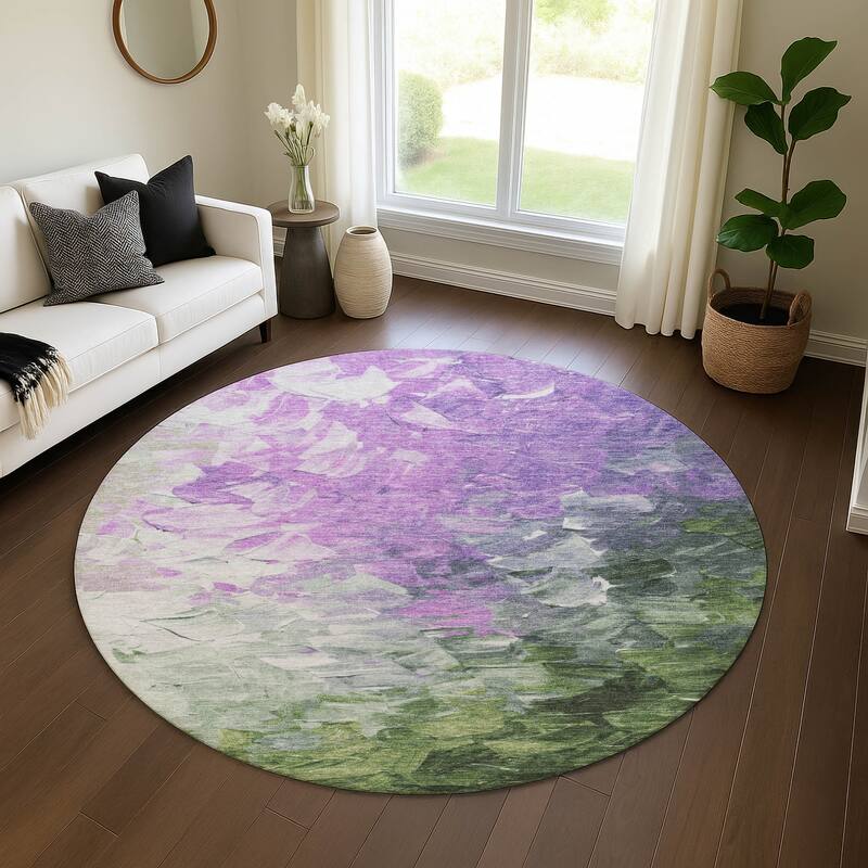 Premium Washable Super Soft Modern Current Mayfield Rug - Purple - 8' x 8'