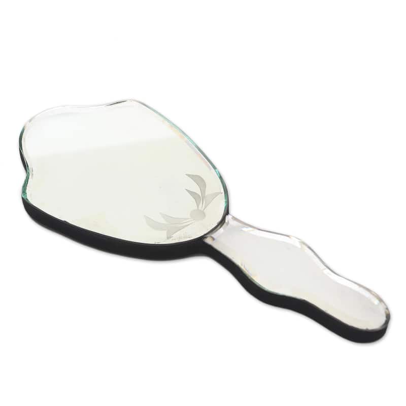 Novica Handmade Lucid Lotus Hand Mirror Wall Accent