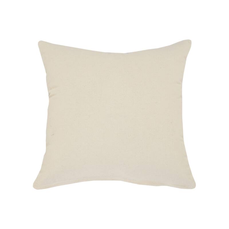 20" X 20" Birch And White 100% Cotton Geometric Zippered Pillow