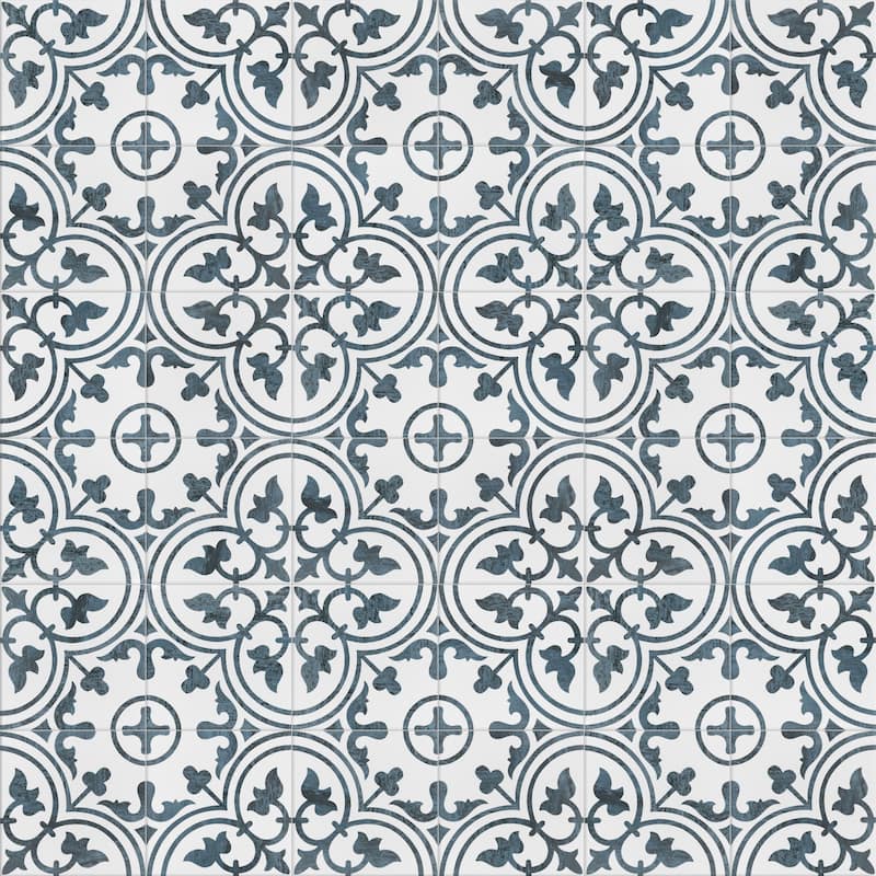 Merola Tile Cassis Arte Black 9-3/4" x 9-3/4" Porcelain Floor and Wall Tile