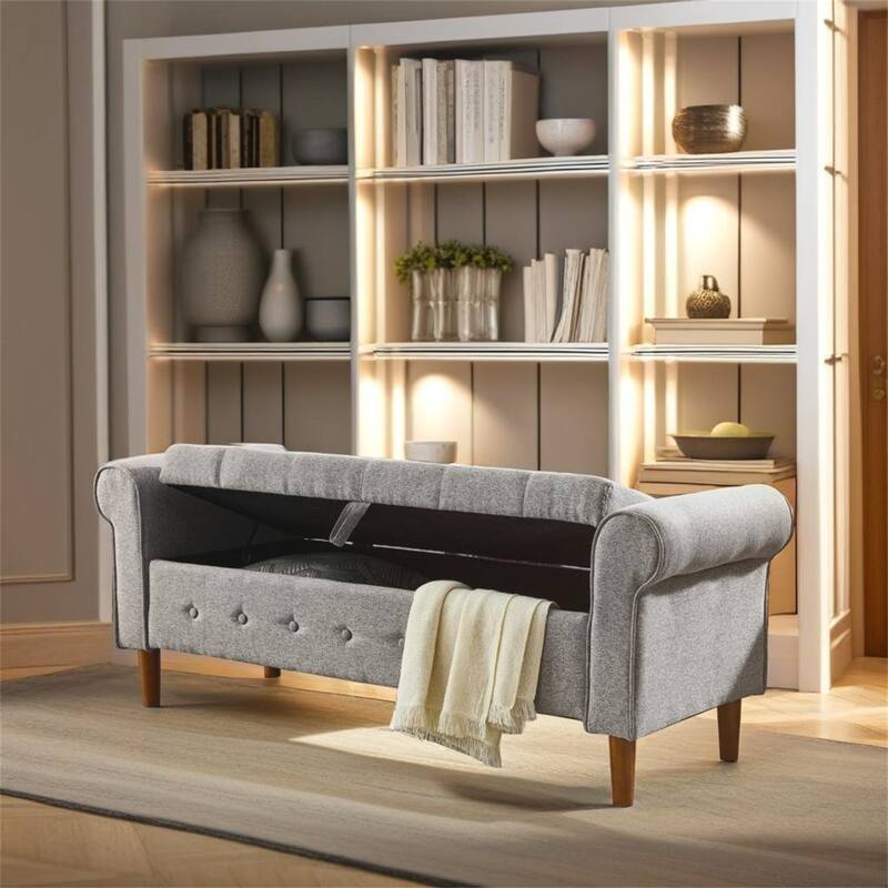 Bedroom Tufted Button Storage Bench