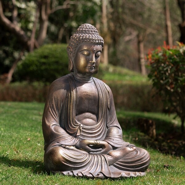 MiGoTo 『仏の姿:The figure of Buddha』 Glitzhome Zen-Style MgO Meditating Garden Buddha Statues Monk