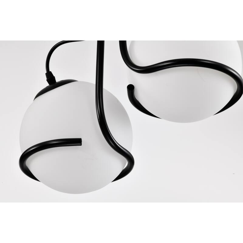 Jahal 19 Inch Opaque Glass Lantern Chandelier with 5 Globe Light