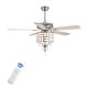preview thumbnail 11 of 9, SAFAVIEH Lighting Fint 52-Inch LED Iron Home Accent, Chrome - 52" W x 52" L x 21.25"-26.25" H