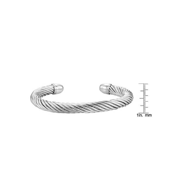 Victoria Townsend Silver Plated Rope Design Cuff Bracelet