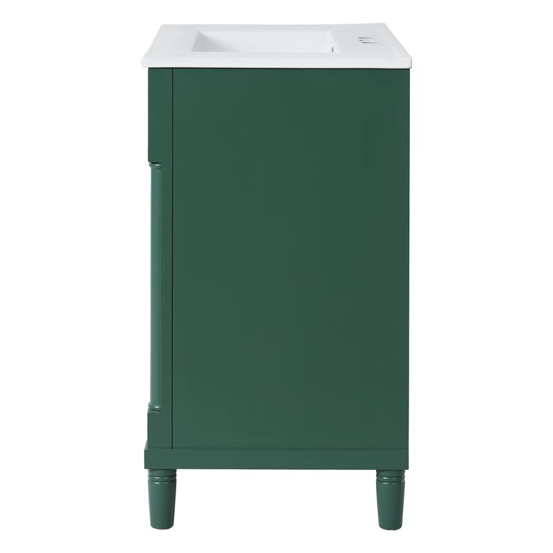 30" Freestanding Bathroom Vanity with White Integrated Ceramic Sink - 30'' x 18.3'' x 33.82''