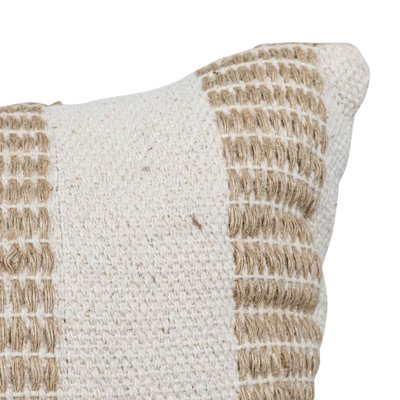 Foreside Home & Garden Tan Outer Striped Filled Pillow