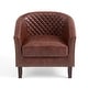 preview thumbnail 65 of 90, Axia Barrel PU Leather Accent Chair with Nailhead Trim