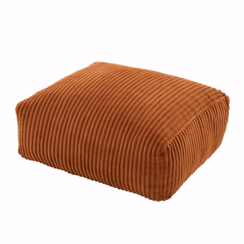 Large Memory Foam Bean Bag Chair for Adults, Corduroy Lounger Sofa with Ottoman