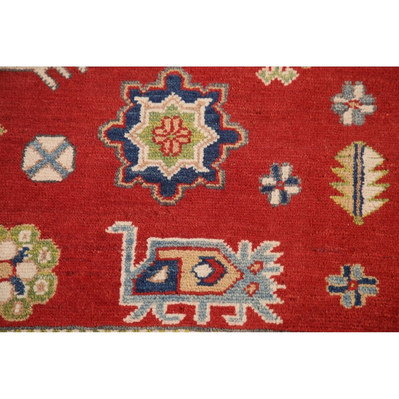 Red Kazak Oriental Area Rug Hand-Knotted Living Room Wool Carpet - 8'5"x 11'6"