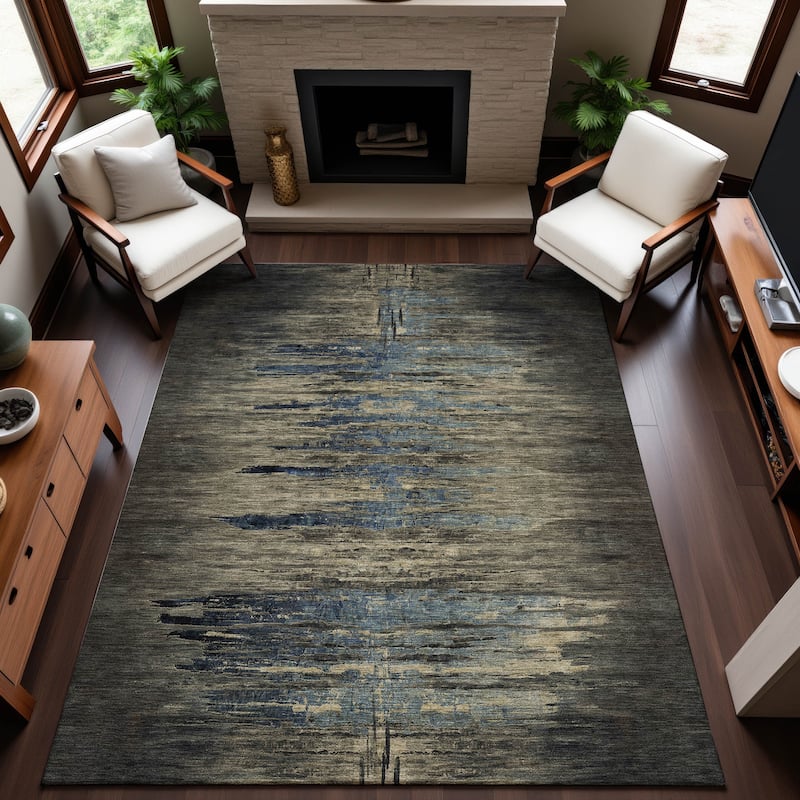 Premium Washable Super Soft Abstract Chic Mayfield Rug - Coffee - 8' x 10'