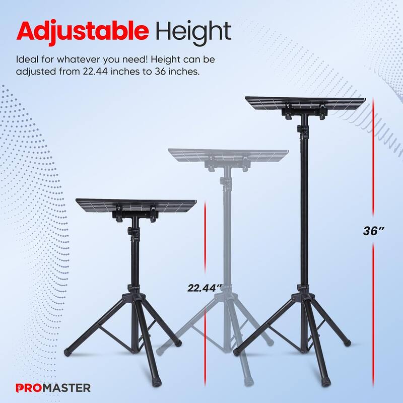 ProMaster Adjustable Tripod Projector Stand - Height Adjustable Projector Floor Stand for Outside Use,