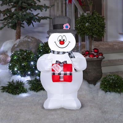 Gemmy Christmas Inflatable Frosty the Snowman with Scarf, 3.5 ft Tall