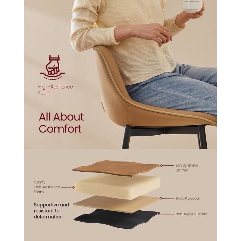 Contemporary Set of 2 Bar Stools - Stylish Seating Solution for Home