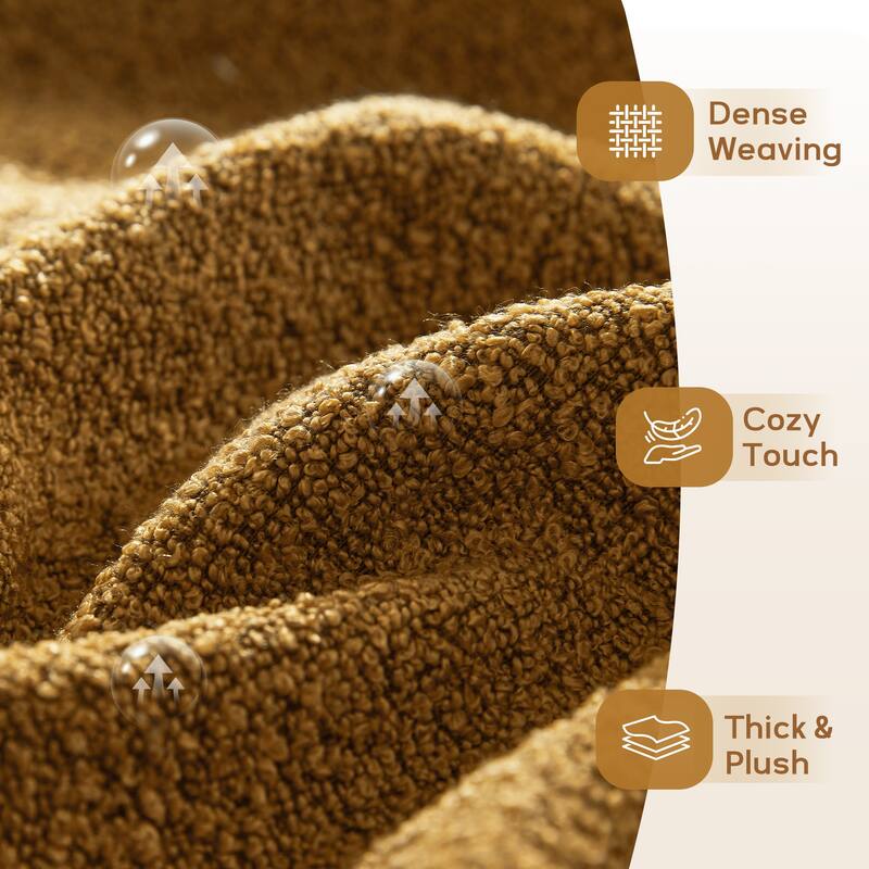 Huimo Modern round wooden tray Ottoman with Storage - Yellow