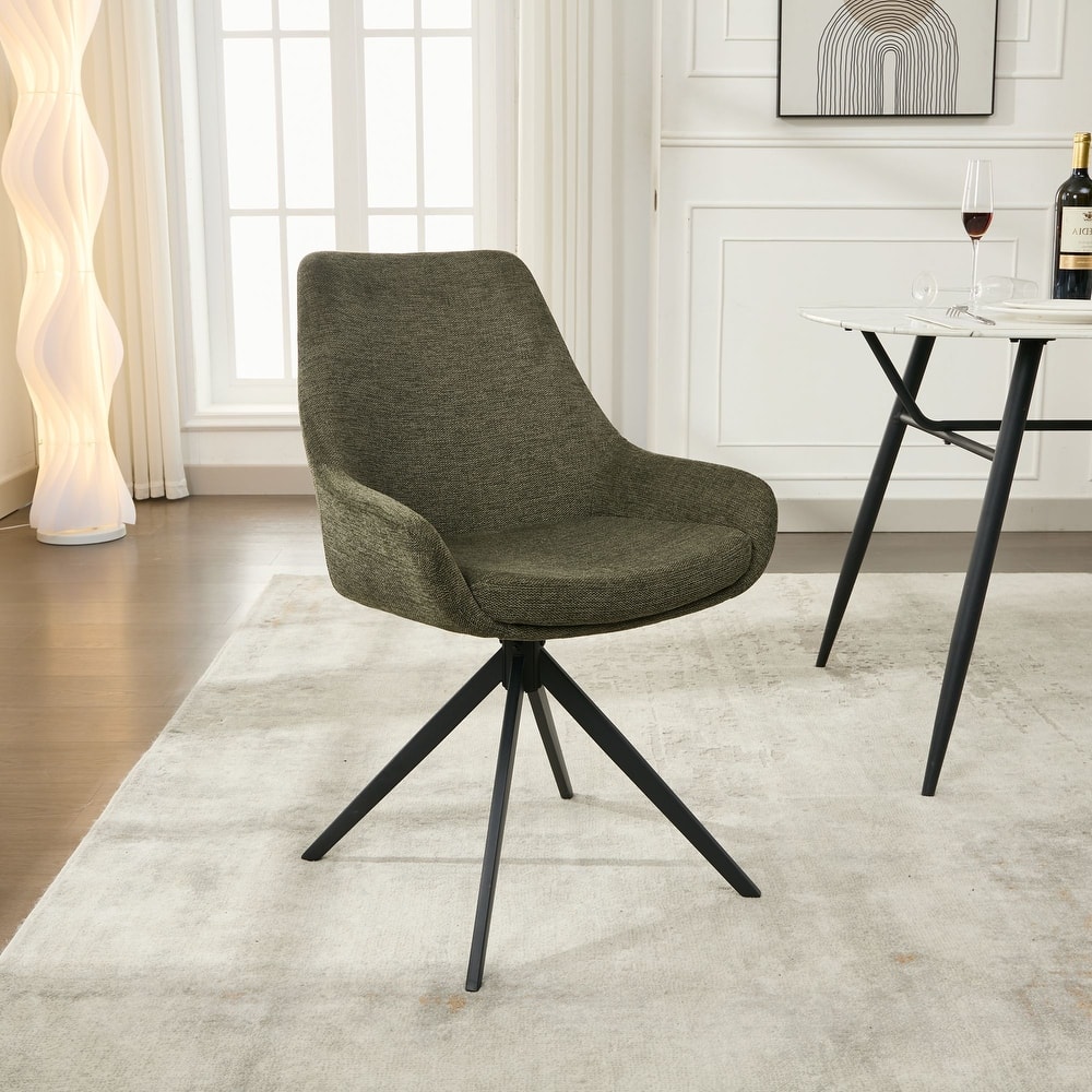 Swivel Dining Chairs,Mid Century Modern Dining Room Chairs with Metal Frame (one chair)