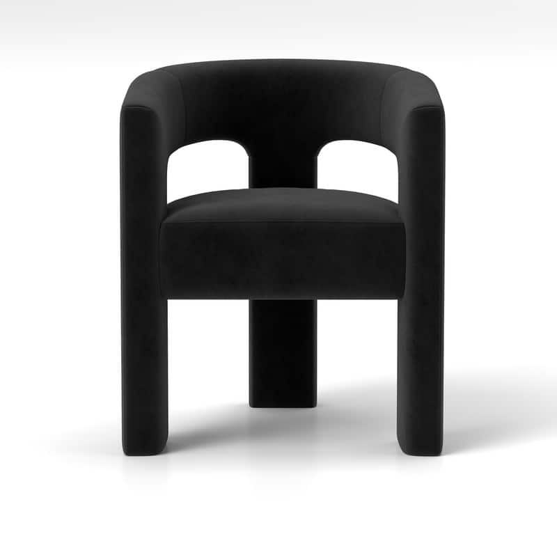SEYNAR Modern Glam Velvet Upholstered Dining Chair, Open-Back Accent Chair Set of 2