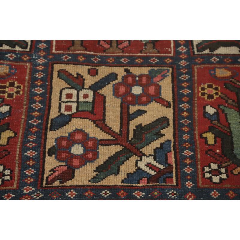 Hand Knotted Oriental 100% Wool Carpet Traditional Geometric Red Bakhtiari Area Rug - 13' 4'' X 10' 9''