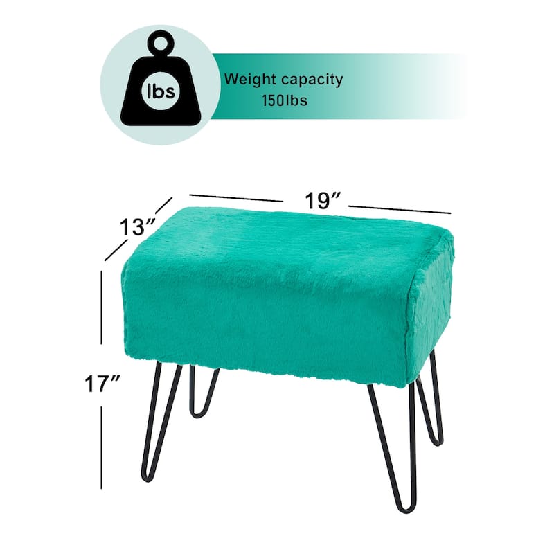Serenta Solid Color Fauxfur Ottoman