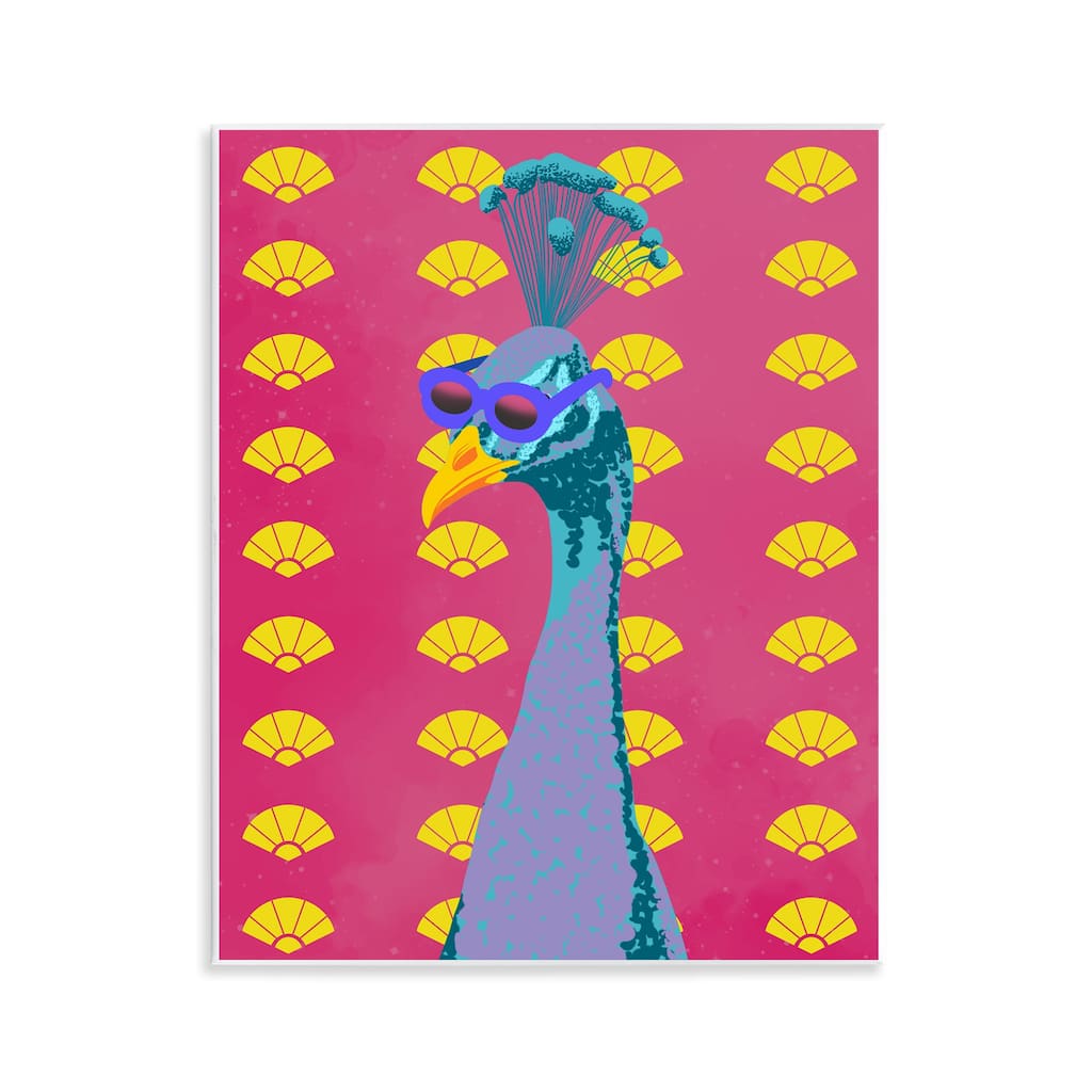 Stupell Vibrant Mod Peacock Wall Plaque Art Design By Marcus Prime
