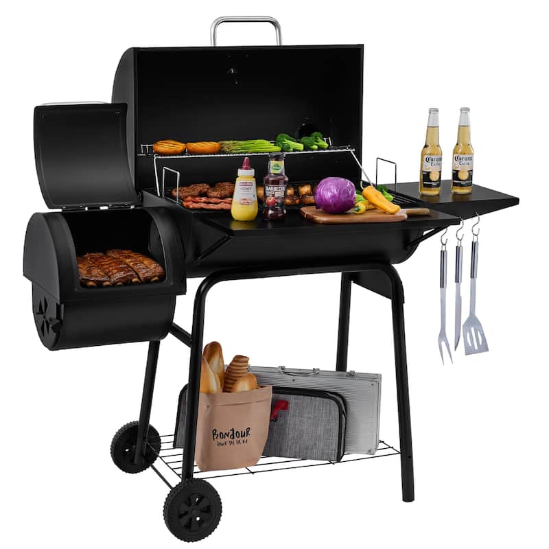 Royal Gourmet CC1830S Charcoal Grill with Offset Smoker,Black