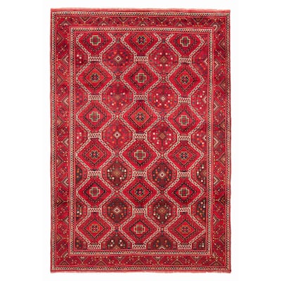 ECARPETGALLERY Hand-knotted Melis Vintage Red Wool Rug - 6'4 x 9'4