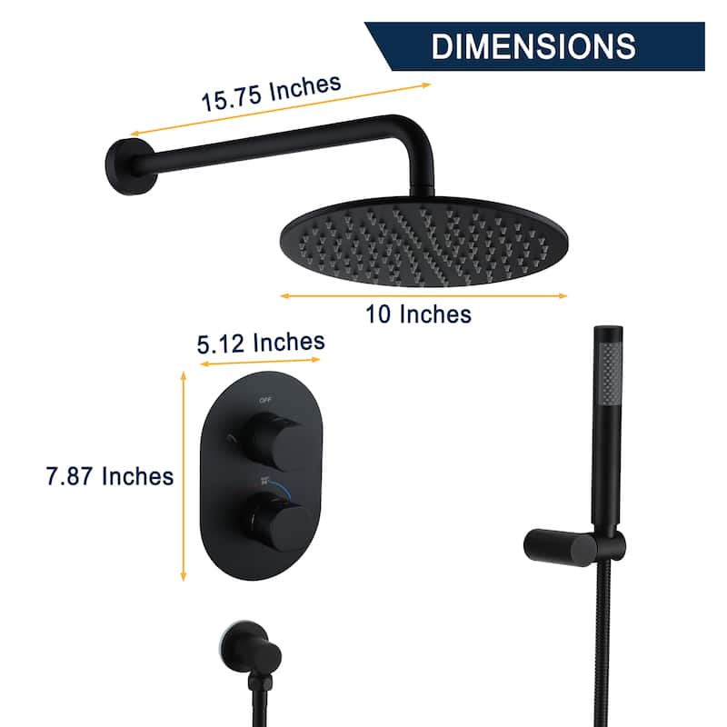 10 Inch Wall Mounted Shower System with Hand Shower