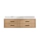 preview thumbnail 75 of 106, Cristo Floating Bath Vanity with White Quartz Stone Top without Mirror 72 in. - Fir Wood Brown