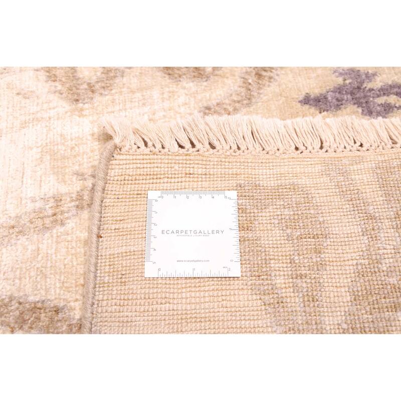 ECARPETGALLERY Hand-knotted Opulence Ivory Silk Rug - 7'10 x 10'0