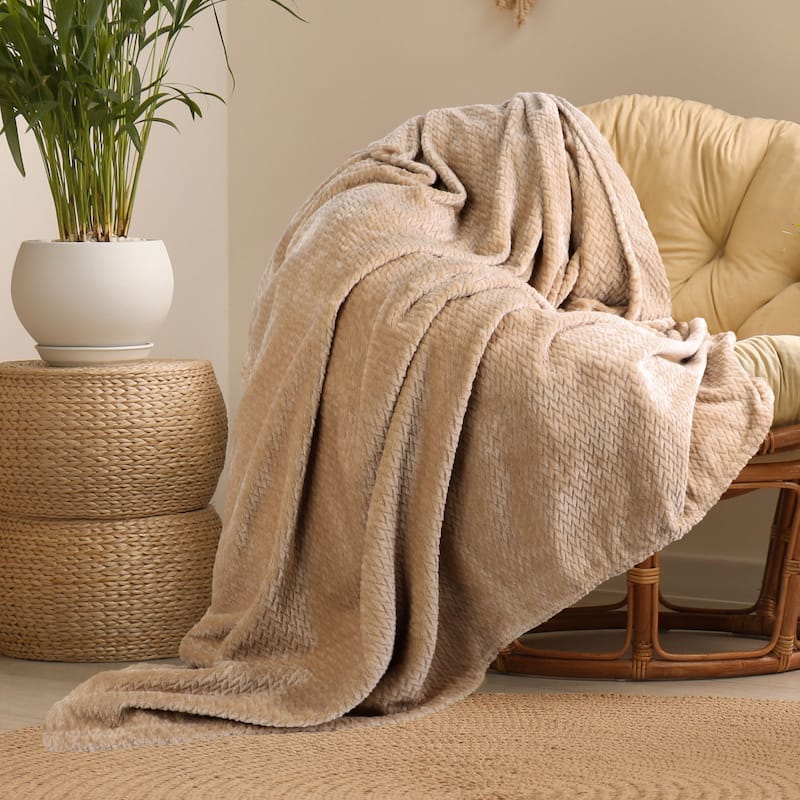 Flannel Fleece Throw Blanket for Bed or Couch,