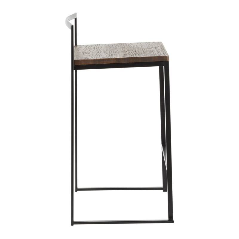 Carbon Loft Forrest Industrial Stackable Counter Stool (Set of 2) - N/A