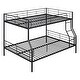 preview thumbnail 5 of 31, Contemporary Full XL Over Queen Bunk Bed with Solid Stability, Save Space or Split Into 2 Beds, Crafted for Safety, Black