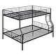 preview thumbnail 5 of 9, Kid-Friendly Full XL Over Queen Metal Bunk Bed, Black
