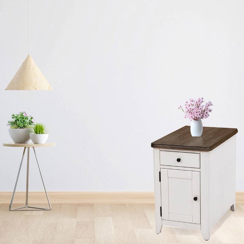 Chromcraft Peter Revington End Table in Gray, White Finish