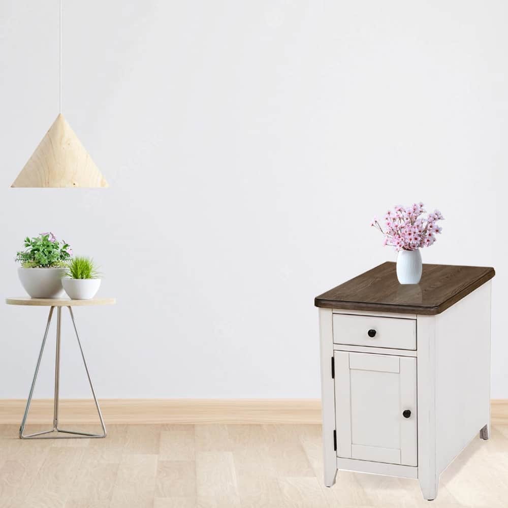 Chromcraft Peter Revington End Table in Gray, White Finish