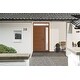 preview thumbnail 3 of 17, Exterior Prehung Metal-Plastic Door Frosted Glass Manux 8111 Walnut Side & Top Sidelite 52x94 Lefthand Inswing