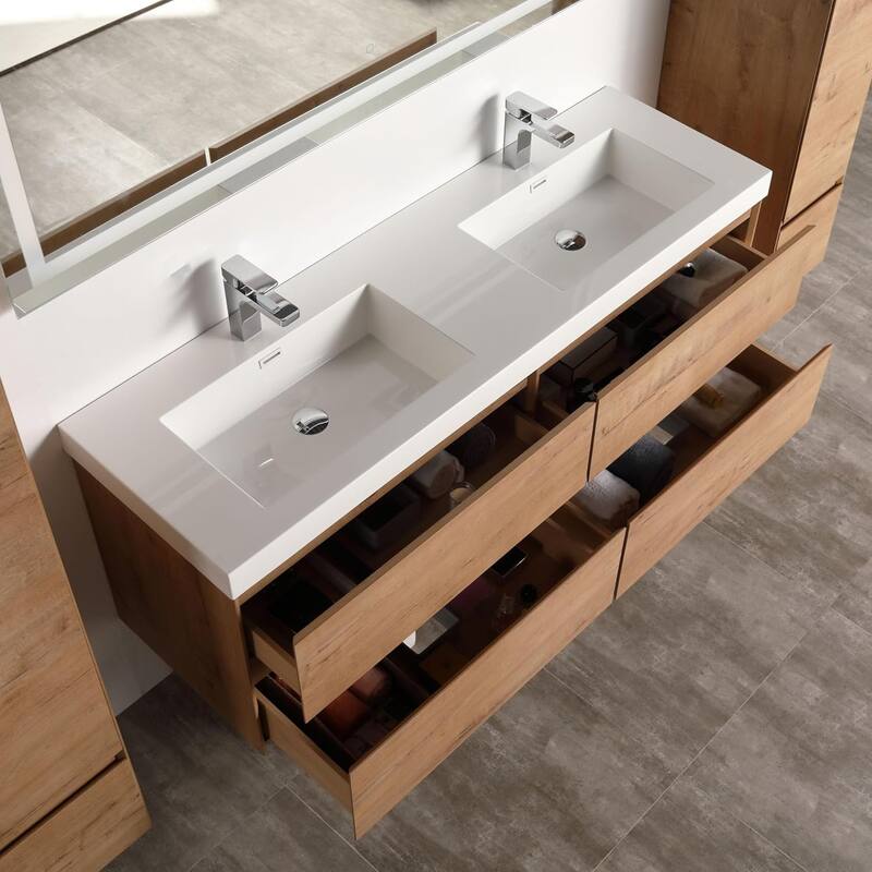 Blossom Assisi 72 Inch Wall Mounted Bathroom Vanity with Sink