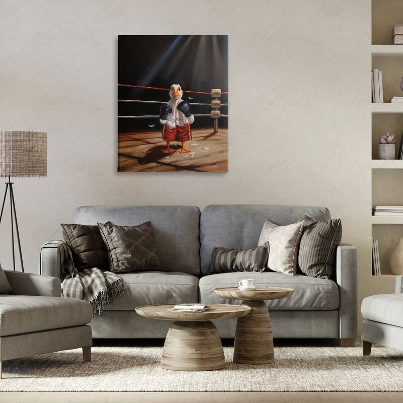 Stupell Duck in Boxing Ring Canvas Wall Art Design By Lucia Heffernan