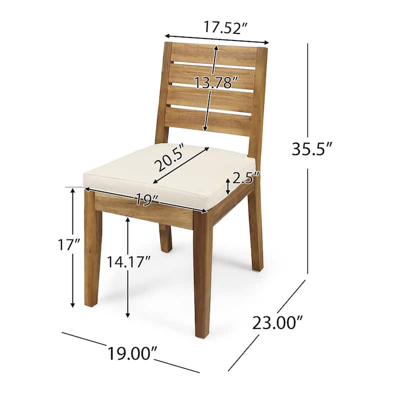 Christopher Knight Home - Rowan Outdoor Dining Set with Armless Chairs and Cushions