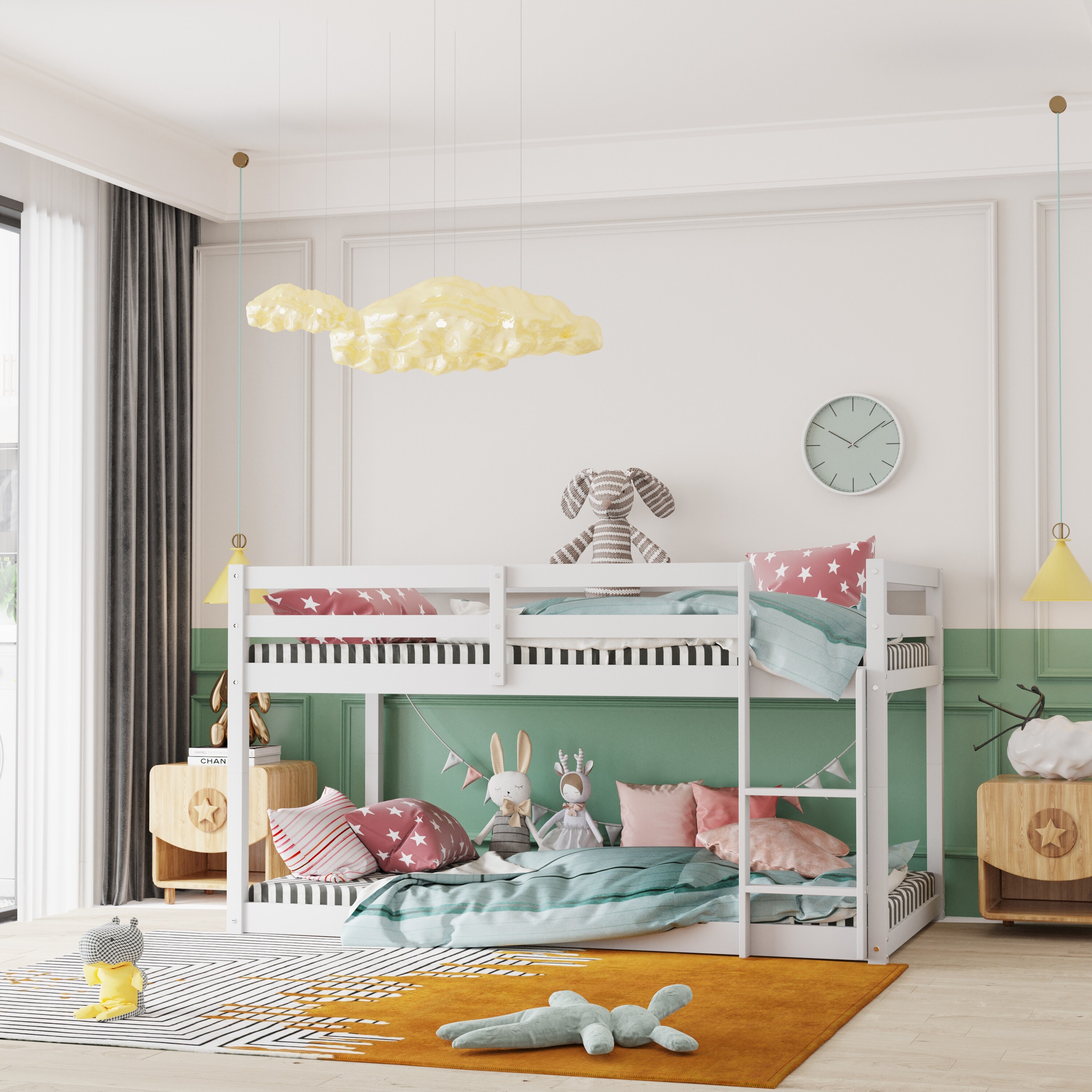 Twin over twin shop floor bunk bed