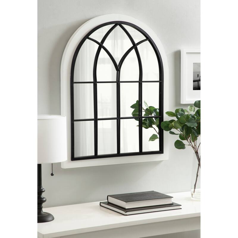 Kate and Laurel Nola Framed Windowpane Arch Mirror