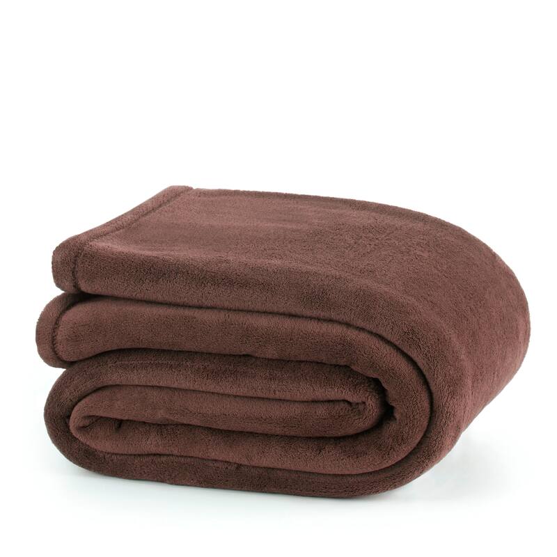 Martex Soft Plush Blanket - Twin - Dark brown